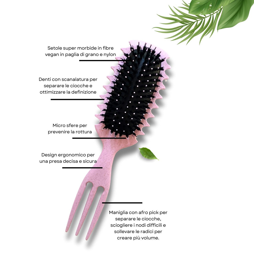 Spazzola Curl Designer per capelli ricci e afro - Colore Verde