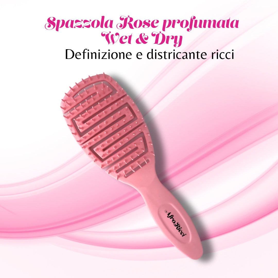 AfroRicci Spazzola Wet & Dry Rose - Districante e definizione ricci