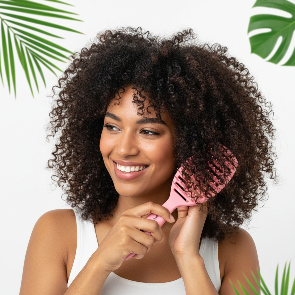 AfroRicci Wet & Dry Brush Rose - Detangling and Curl Definition