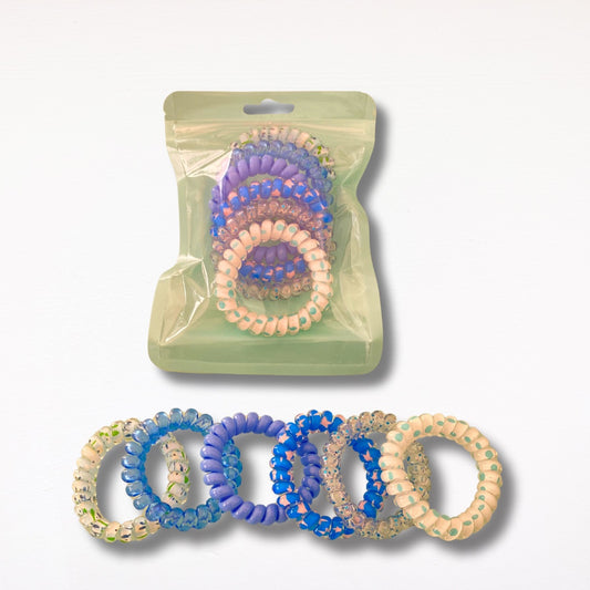 Elastico Bobble Capelli Ricci - colore blu mix 6 pezzi
