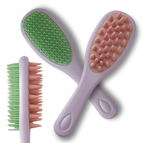 2 in 1 Tangle Massager - colore rosa viola verde