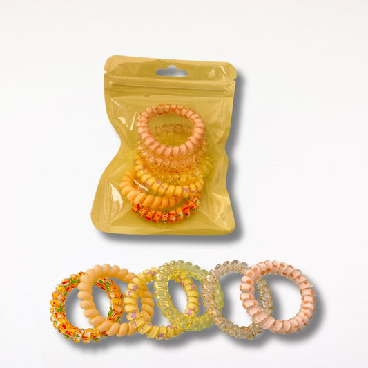 Elastico Bobble Capelli Ricci - colore giallo mix 6 pezzi