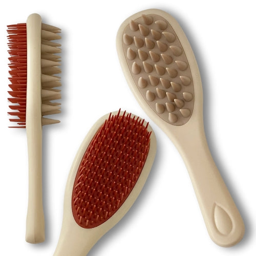 2 in 1 Tangle Massager - colore beige crema e rosso