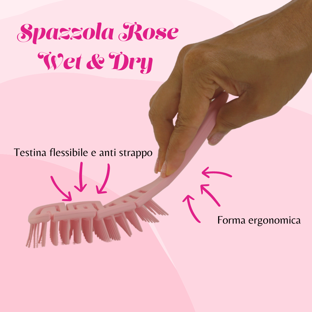 AfroRicci Spazzola Wet & Dry Rose - Districante e definizione ricci