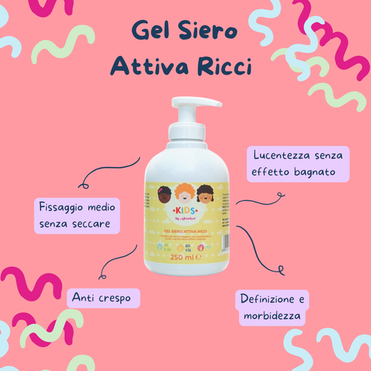 Prendi il Kit Kids Definizione Capelli Ricci, ti regaliamo il Gel Siero Attiva Ricci